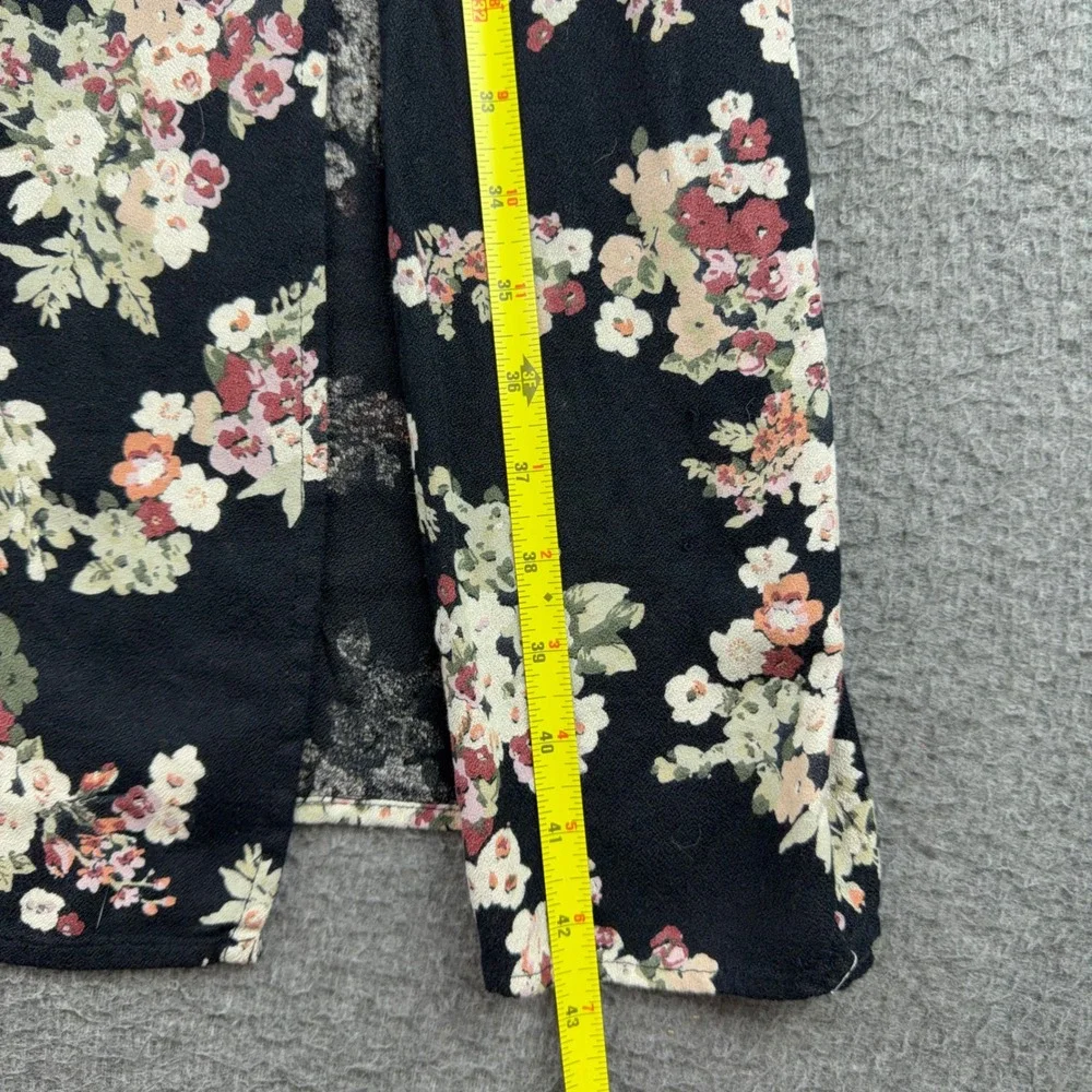 Abercrombie & Fitch Black Floral Maxi Dress Womens S Petite Side Slit Sleeveless